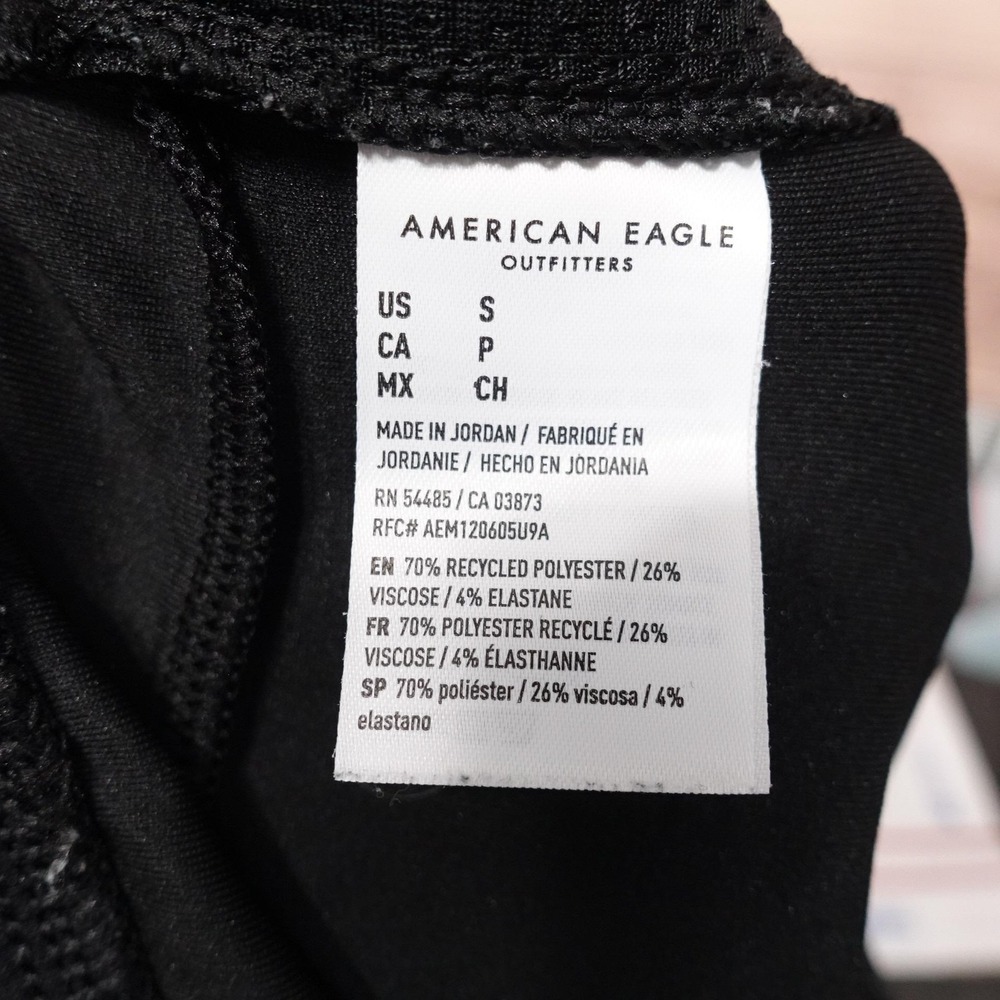 American Eagle Outfitters Sweatpants Mens S Black Fleece Jogger Zip Pocket - Picture 10 of 11